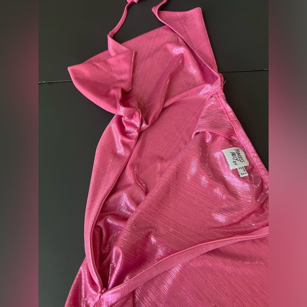 Princess Polly Metallic Hot Pink Cowl Neck Mini Dress - Picture 14 of 15